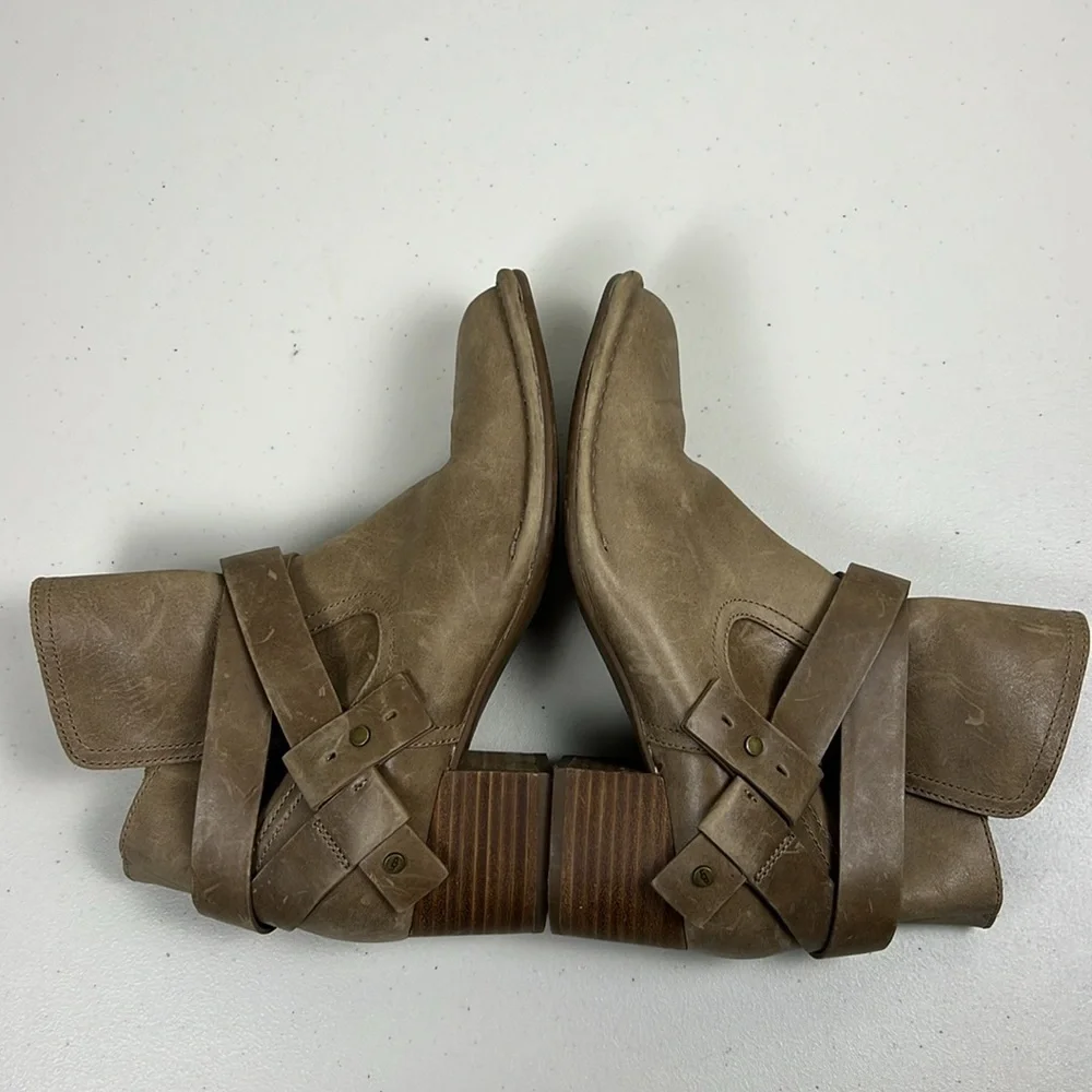 Ugg‎ Elysian Boots Leather Ankle Boot Pirate Boho Indie Tan Brown